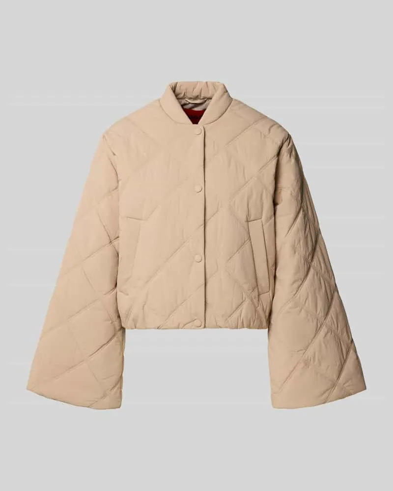 HUGO BOSS Relaxed Fit Steppjacke mit Druckknöpfen Modell 'FASTEPPA Beige
