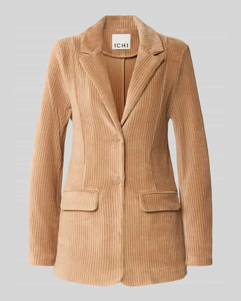 ICHI Slim Fit Blazer aus Cord Modell 'TAMARY Mittelbraun