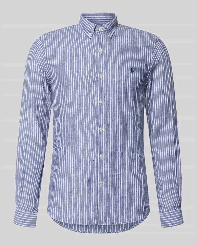 Ralph Lauren Slim Fit Freizeithemd aus reinem Leinen Marine