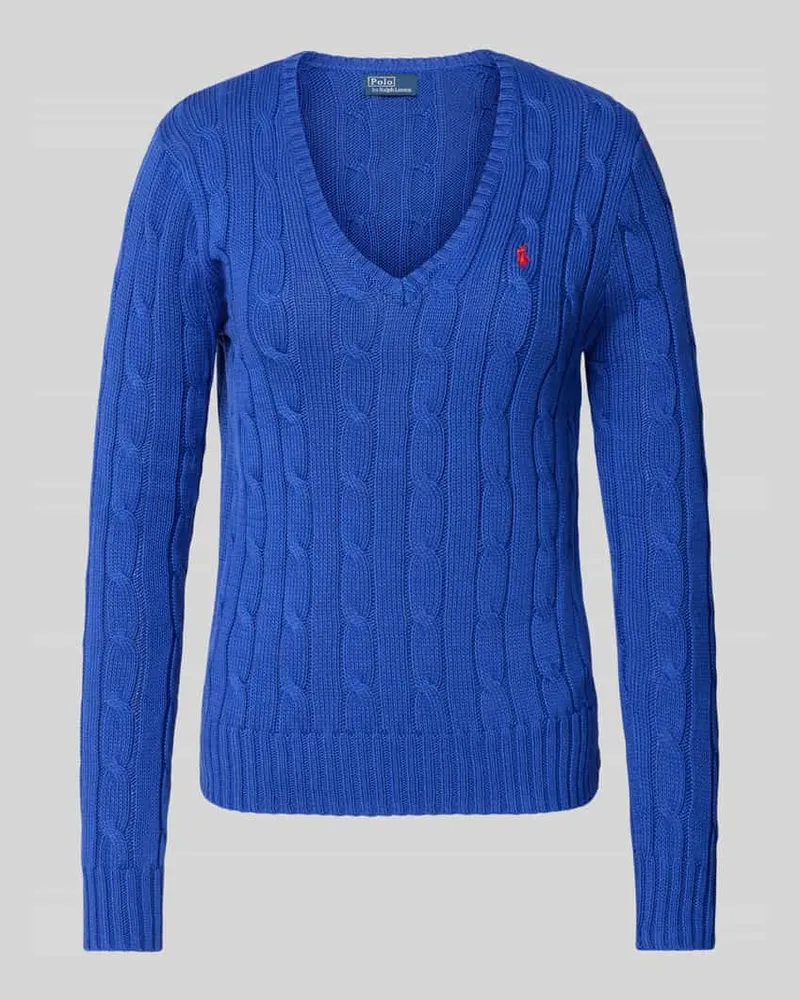 Ralph Lauren Strickpullover mit Logo-Stitching Modell 'KIMBERLY Royal