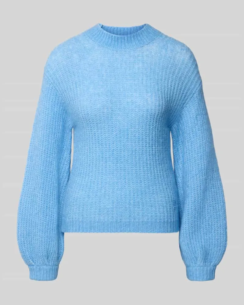 HUGO BOSS Pullover aus Wolle mit Logo-Detail Modell 'Siforo Hellblau