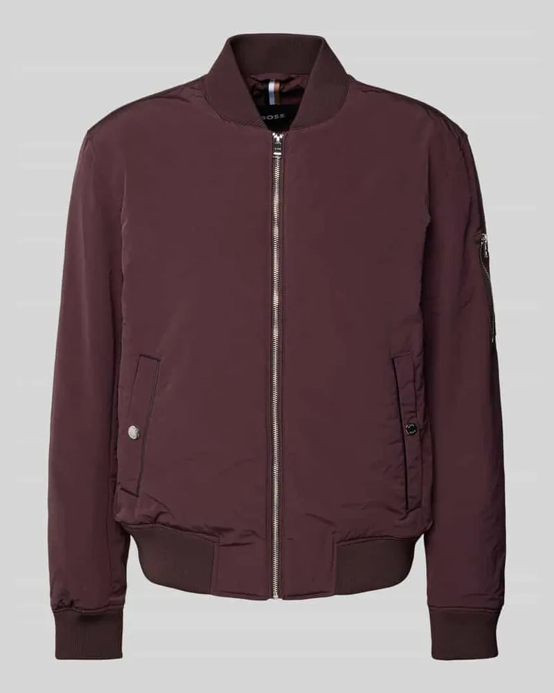 HUGO BOSS Jacke mit Reißverschlusstasche Modell 'Comber Bordeaux