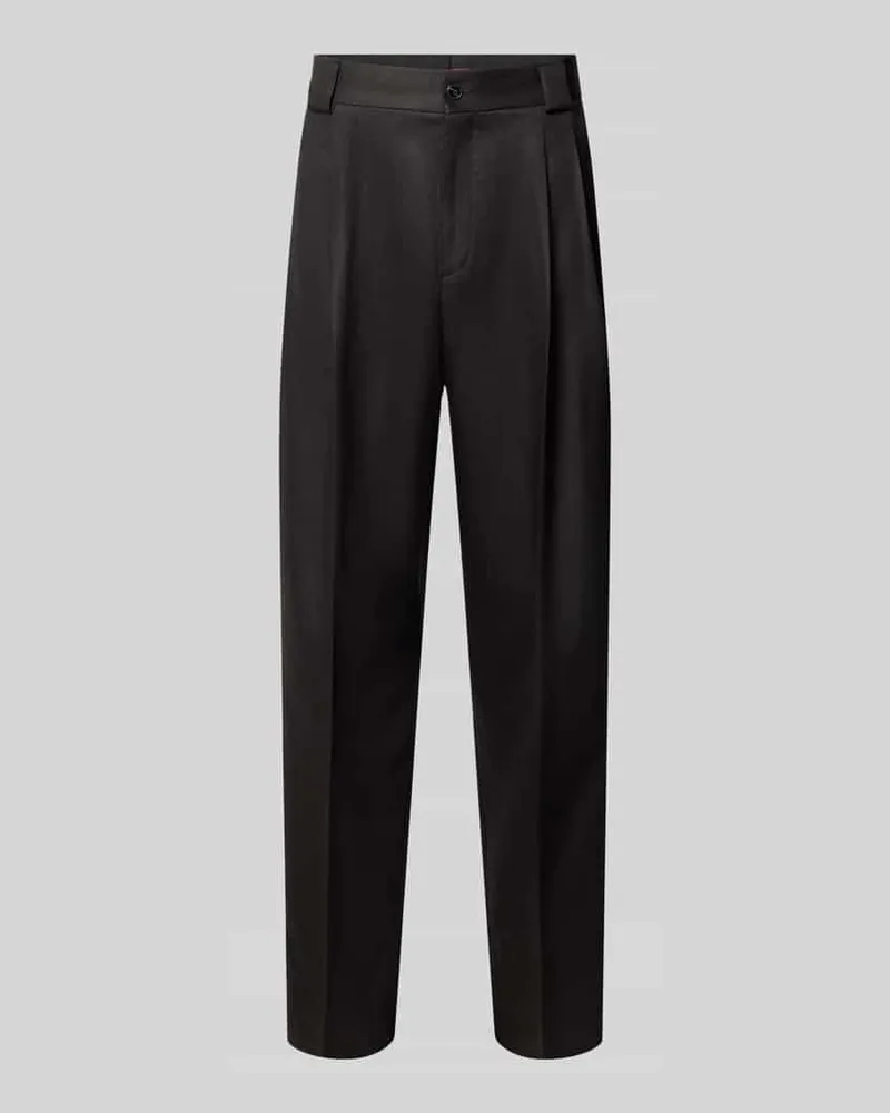 HUGO BOSS Modern Fit Anzughose aus Lyocell-Baumwoll-Mix Modell 'Tony243X Black