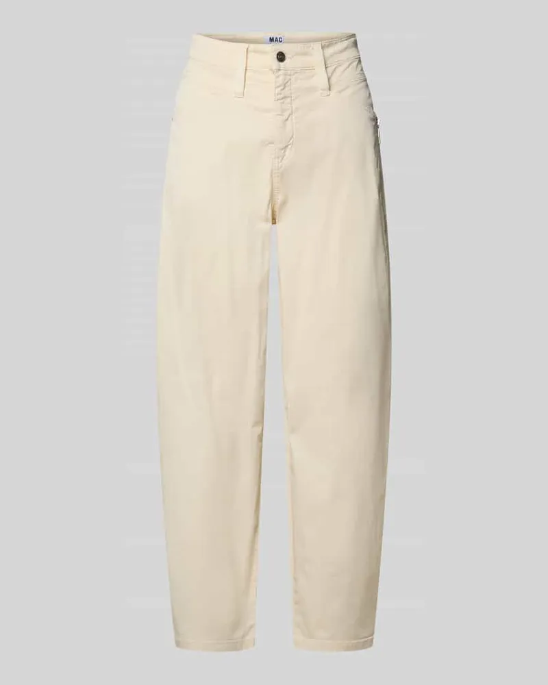 MAC Jeans Straight Fit Hose mit Reißverschluss-Detail Modell 'Bora Weiss