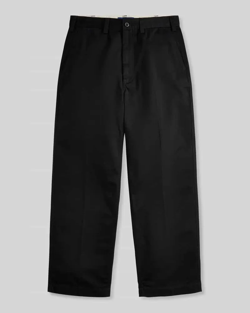 Ralph Lauren Regular Fit Weite Hose aus reiner Baumwolle Black