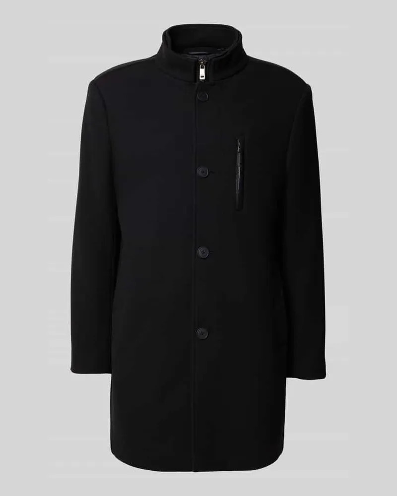 Roy Robson Mantel mit Stehkragen Black