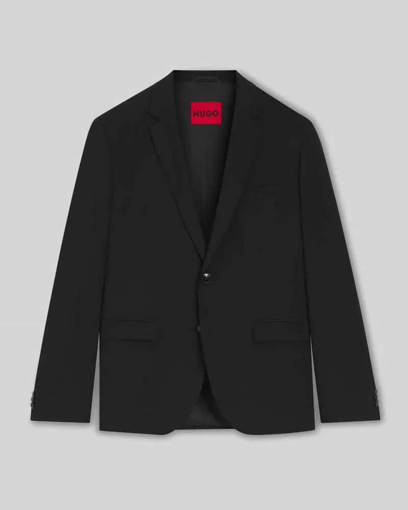 HUGO BOSS Slim Fit Anzugsakko aus Woll-Mix Modell 'ARTI Black