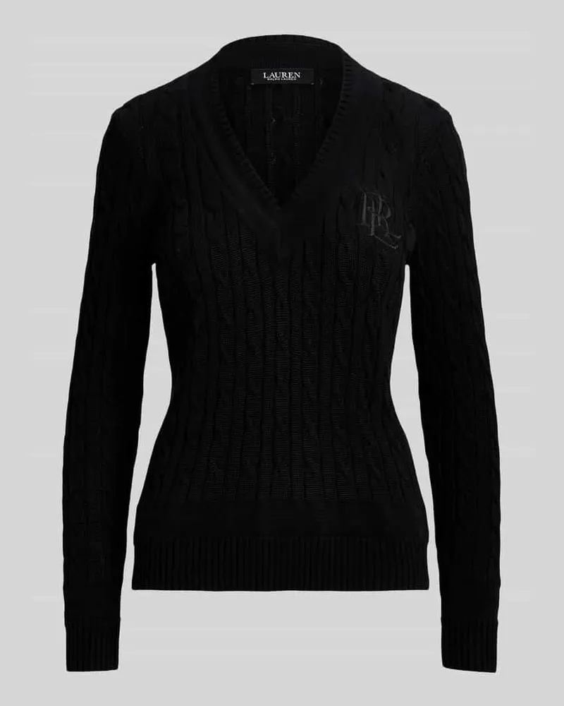 Ralph Lauren Regular Fit Pullover aus Baumwoll-Mix mit Logo-Stitching Black