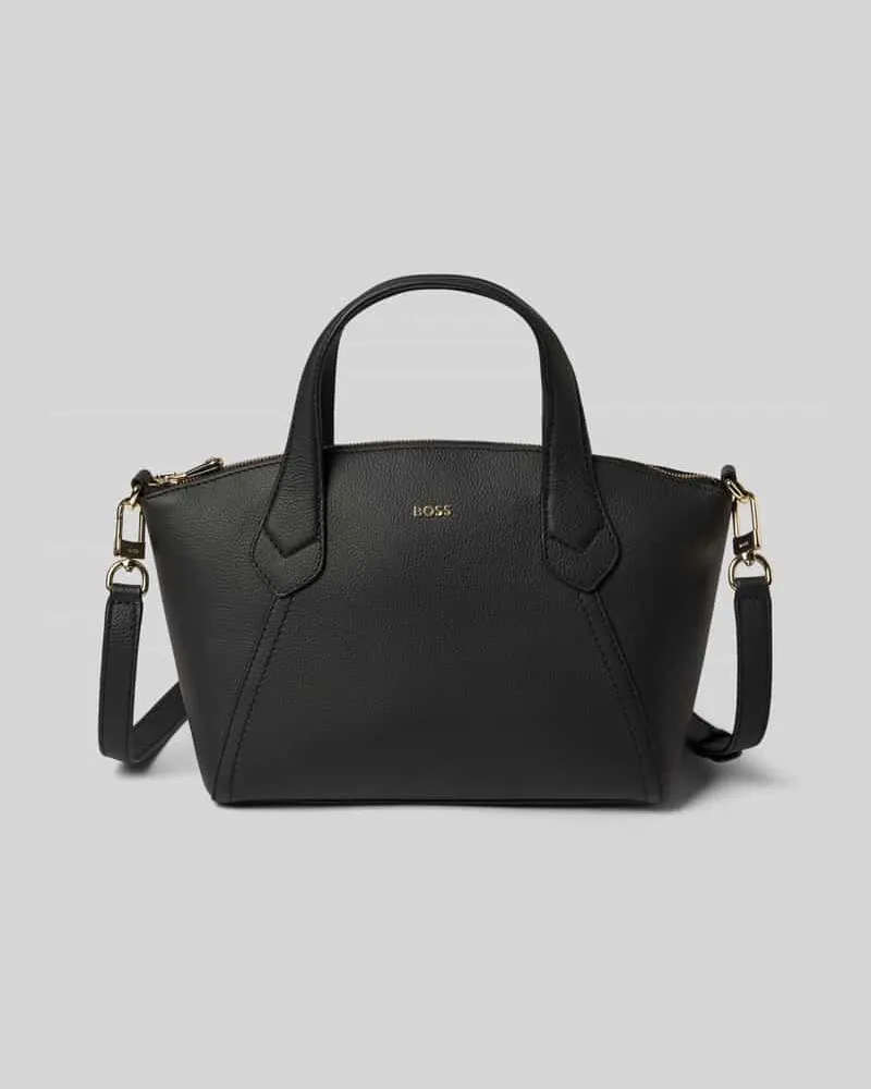 HUGO BOSS Henkeltasche aus echtem Leder Modell 'LENAH Black