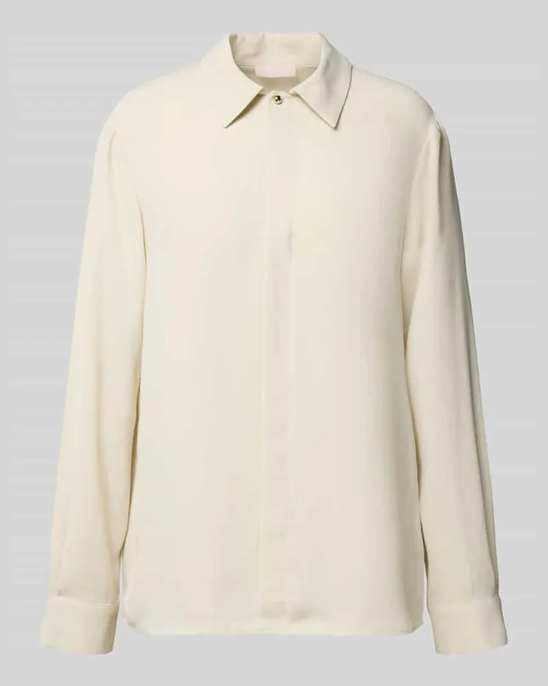 Liu Jo Regular Fit Blusenshirt mit Umlegekragen Offwhite