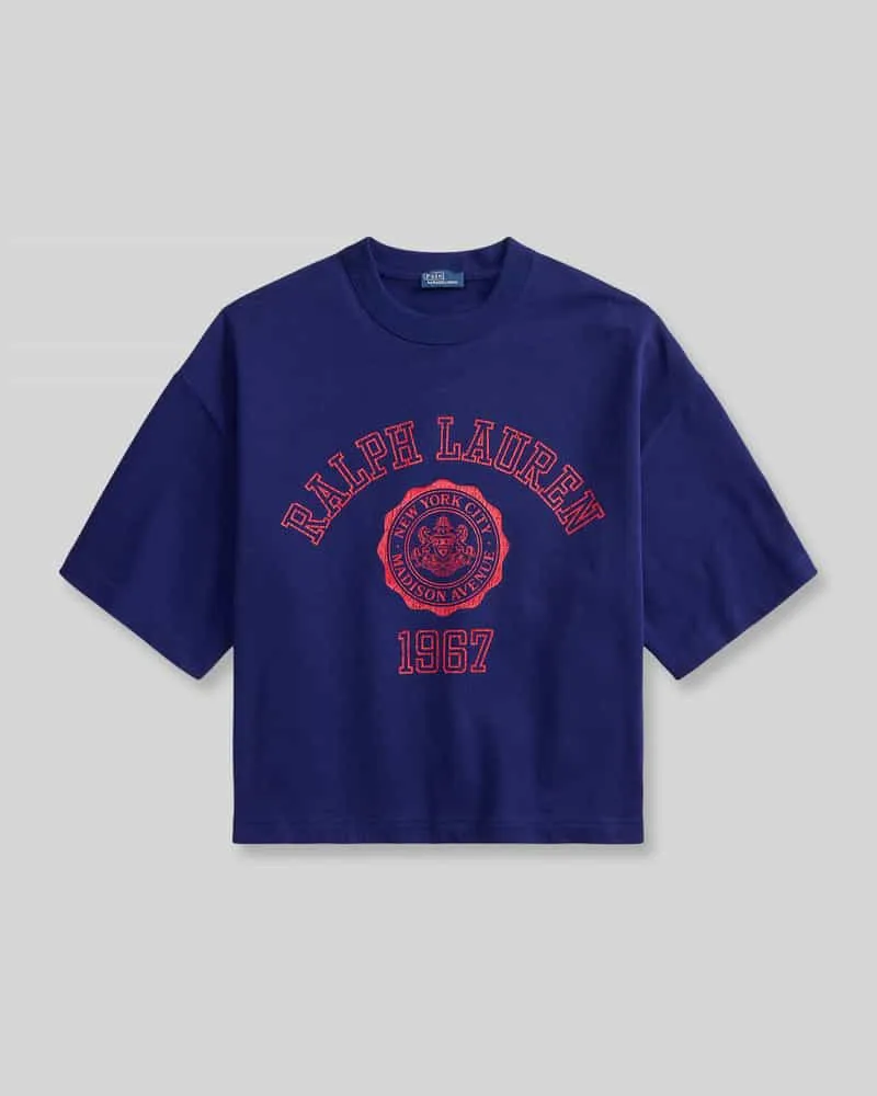 Ralph Lauren Boxy Fit T-Shirt aus reiner Baumwolle Royal