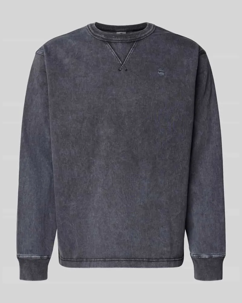 G-STAR RAW Longsleeve mit gerippten Abschlüssen Anthrazit