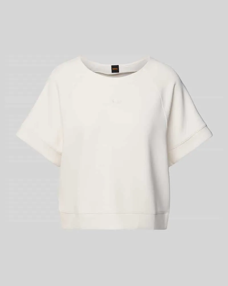 HUGO BOSS Sweatshirt mit gerippten Abschlüssen Modell 'Emsa Offwhite