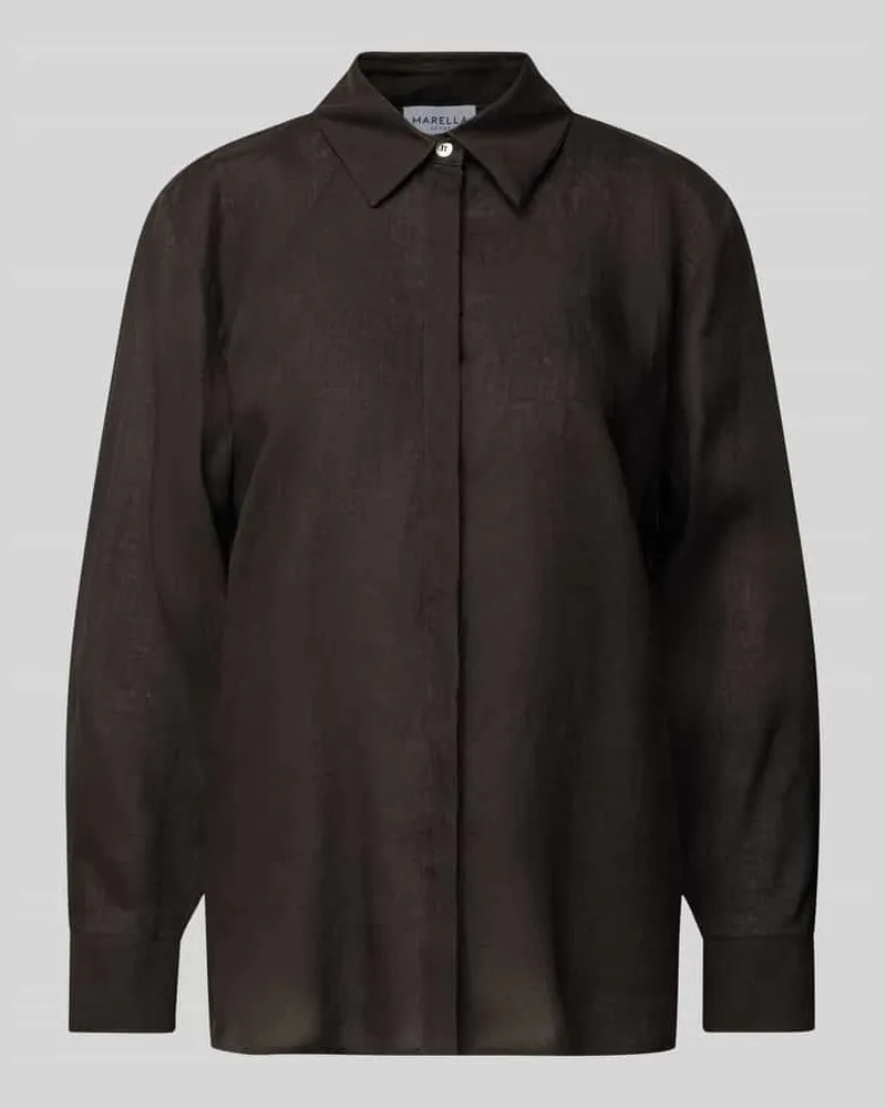 MARELLA Hemdbluse aus reinem Leinen Modell 'SEDITORE Black