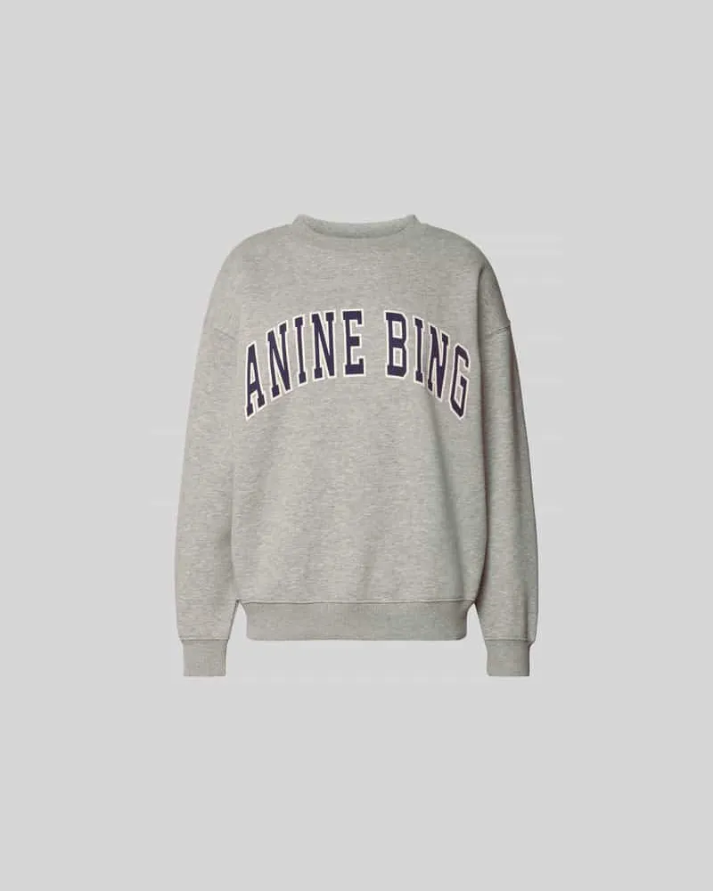 Anine Bing Oversized Sweatshirt mit Logo-Print Mittelgrau