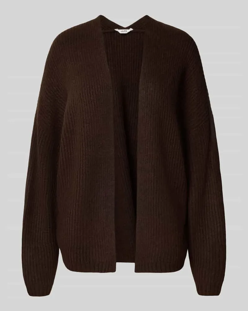 mbyM Cardigan mit gerippten Abschlüssen Mittelbraun