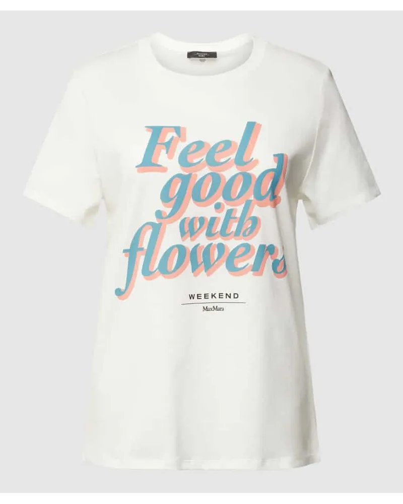 Max Mara T-Shirt mit Label-Motiv-Print Modell 'YEN Weiss