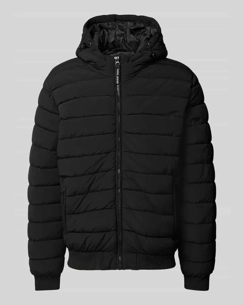 Pepe Jeans Steppjacke mit Reißverschlusstaschen Modell 'Tomek Black