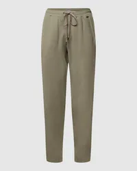 Hanro Sweatpants mit Label-Applikation Khaki