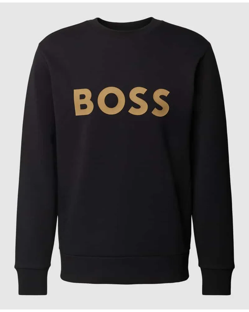 HUGO BOSS Sweatshirt mit Label-Print Modell 'Salbo Black