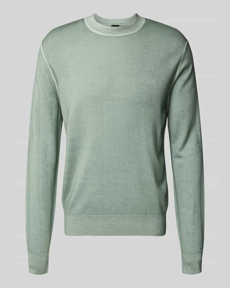 HUGO BOSS Regular Fit Strickpullover aus reiner Schurwolle Modell 'ASTEFO Mint