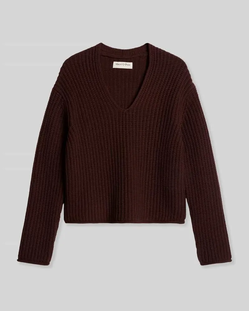 Marc O'Polo Loose Fit Pullover aus Baumwoll-Mix Dunkelrot