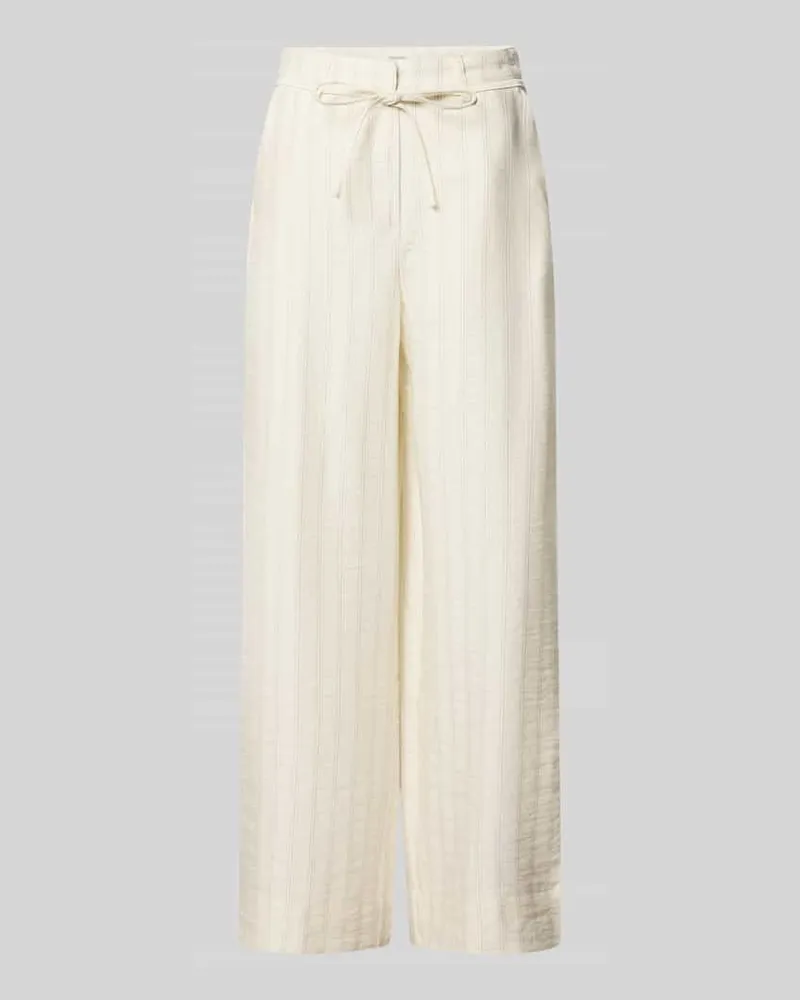Selected Regular Fit Weite Hose aus Lyocell-Viskose-Mix Modell 'MARIE-JOHANNE Offwhite