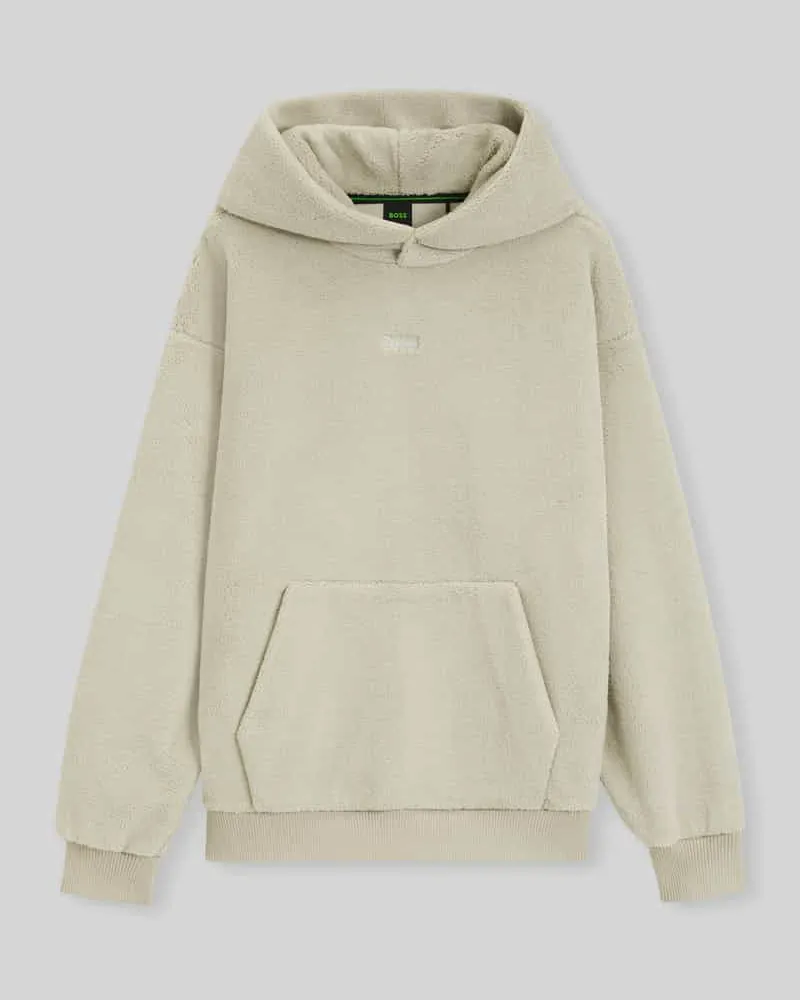 HUGO BOSS Regular Fit Sweatshirt mit Teddyfleece-Kapuze Beige