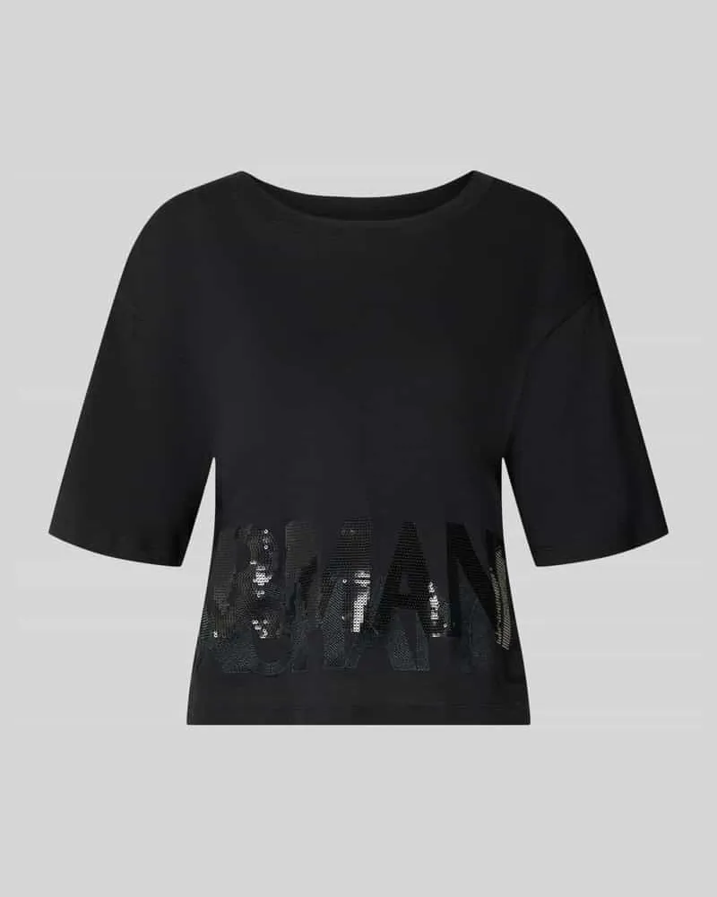 Armani Exchange T-Shirt mit Paillettenbesatz Black