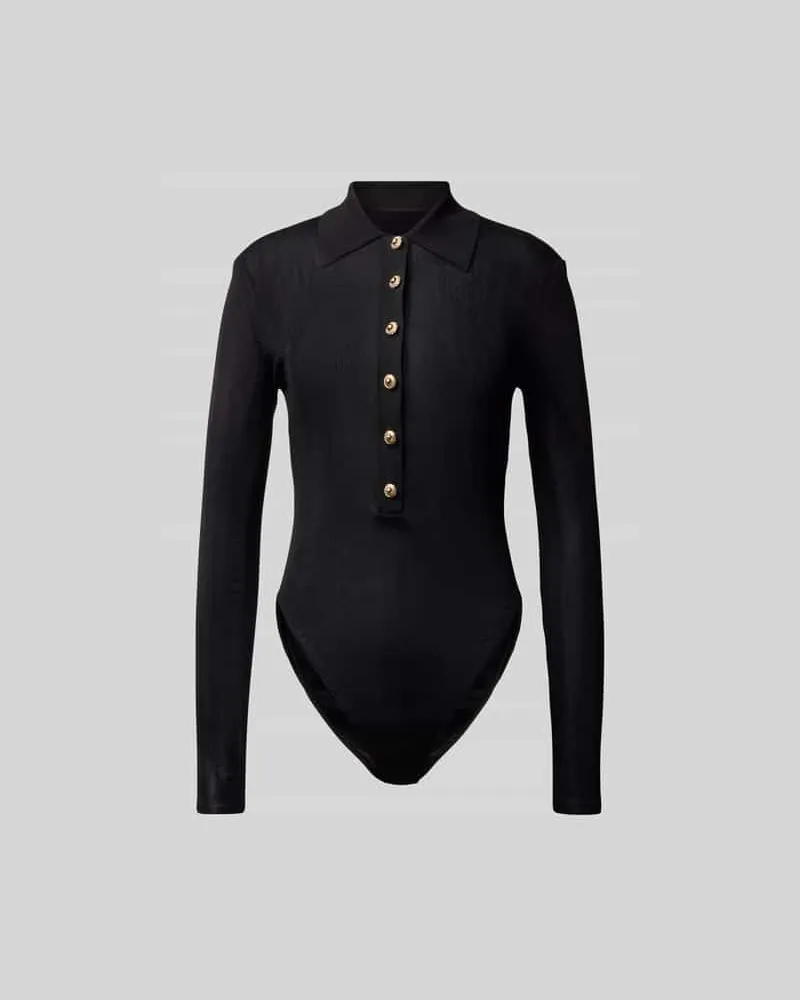 Self-Portrait Body aus reiner Viskose Black