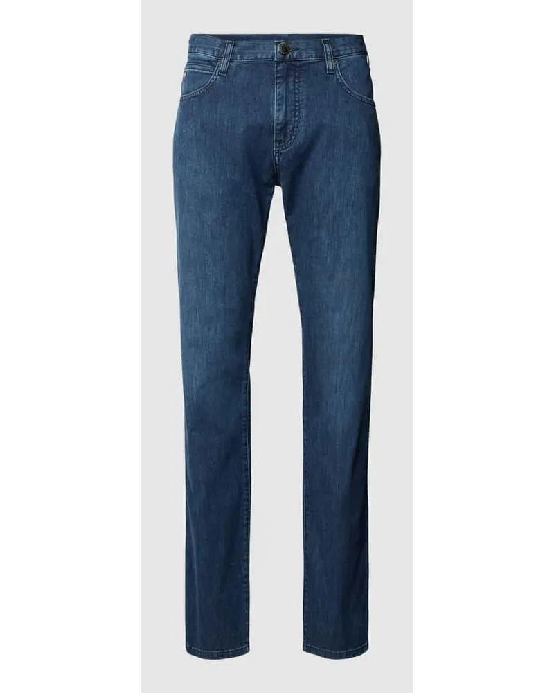 Emporio Armani Regular Fit Jeans mit Label-Applikation Blau