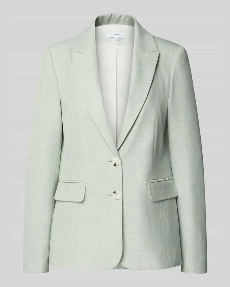 COMMA Regular Fit Blazer aus Viskose-Mix mit Reverskragen Mint