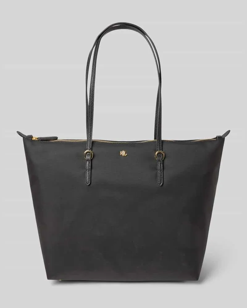 Ralph Lauren Tote Bag mit Label-Applikation Modell 'KEATON Black