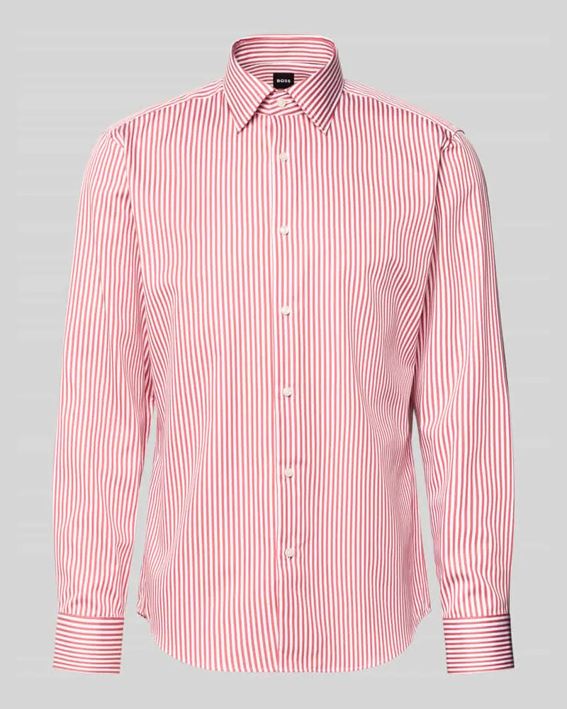 HUGO BOSS Regular Fit Businesshemd aus reiner Baumwolle Rot