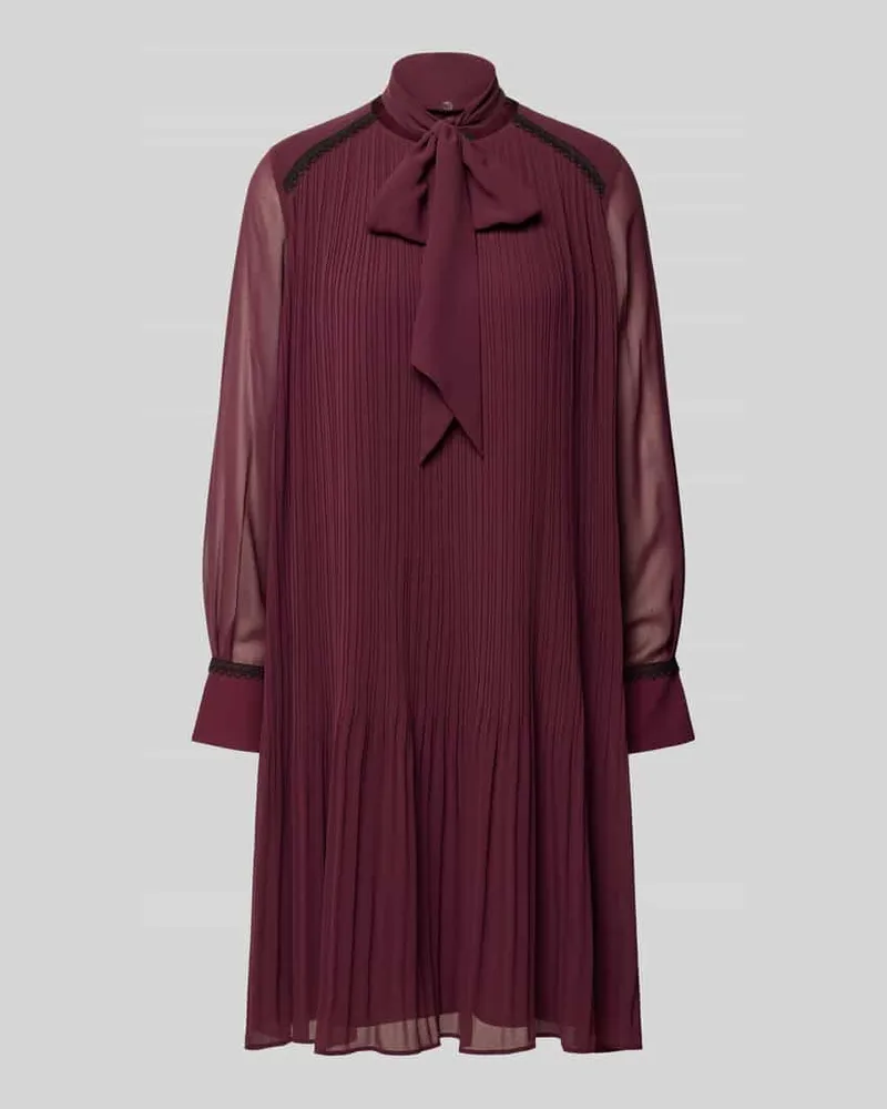 Marc Cain Knielanges Kleid mit Bindeschleife Bordeaux
