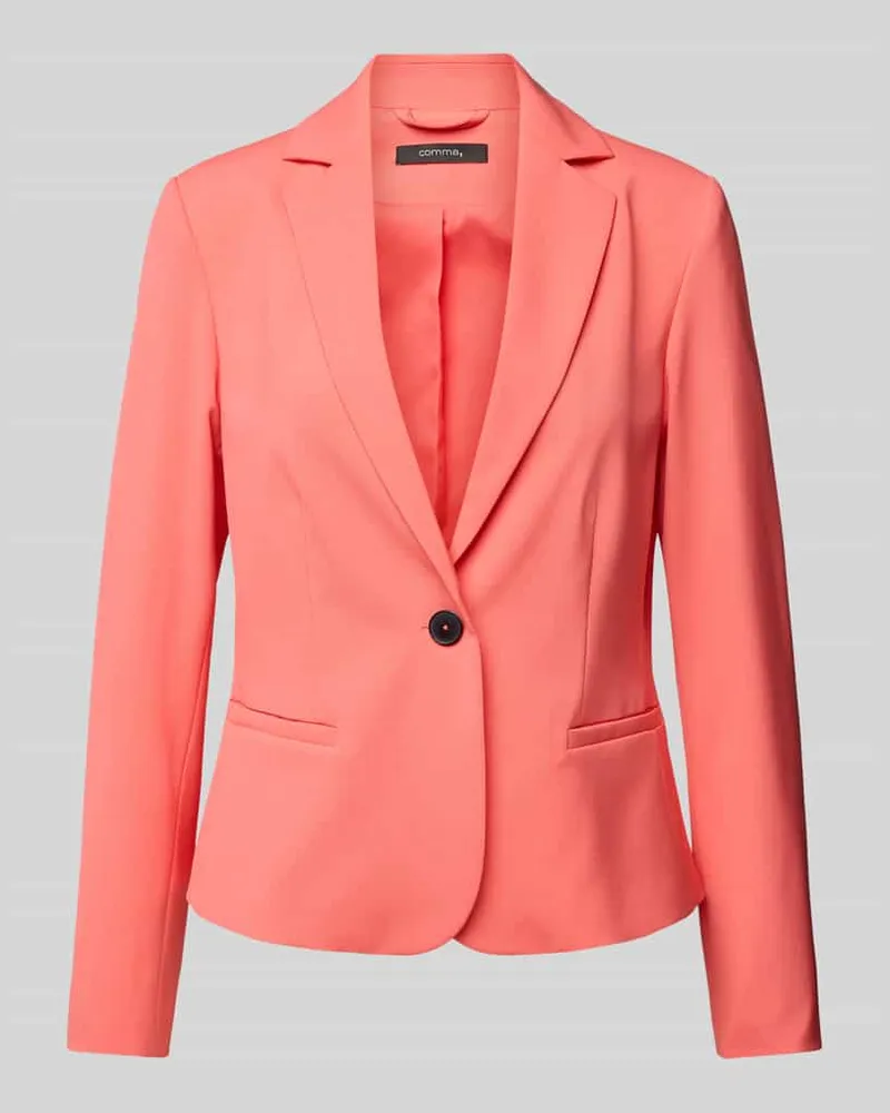 COMMA Regular Fit Blazer mit Reverskragen und Knopfverschluss Koralle