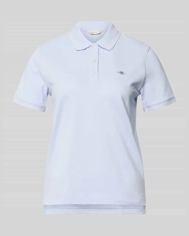 Gant Poloshirt mit Logo-Stitching und Polokragen Hellblau