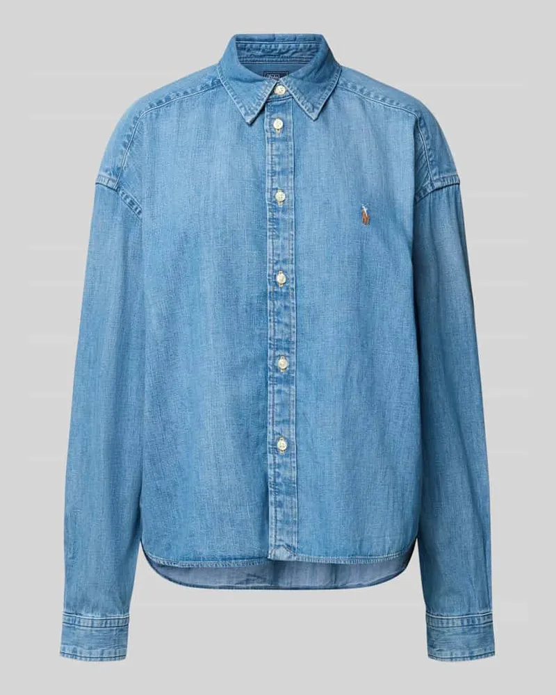 Ralph Lauren Regular Fit Jeansbluse mit Logo-Stitching Jeansblau