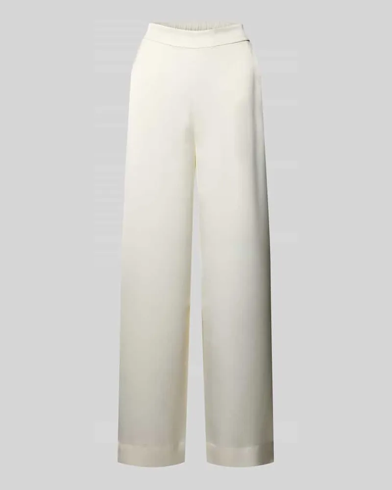 HUGO BOSS Slim Fit Weite Hose mit Schiebehaken und verdecktem Reißverschluss Modell 'HASELI-1 Offwhite