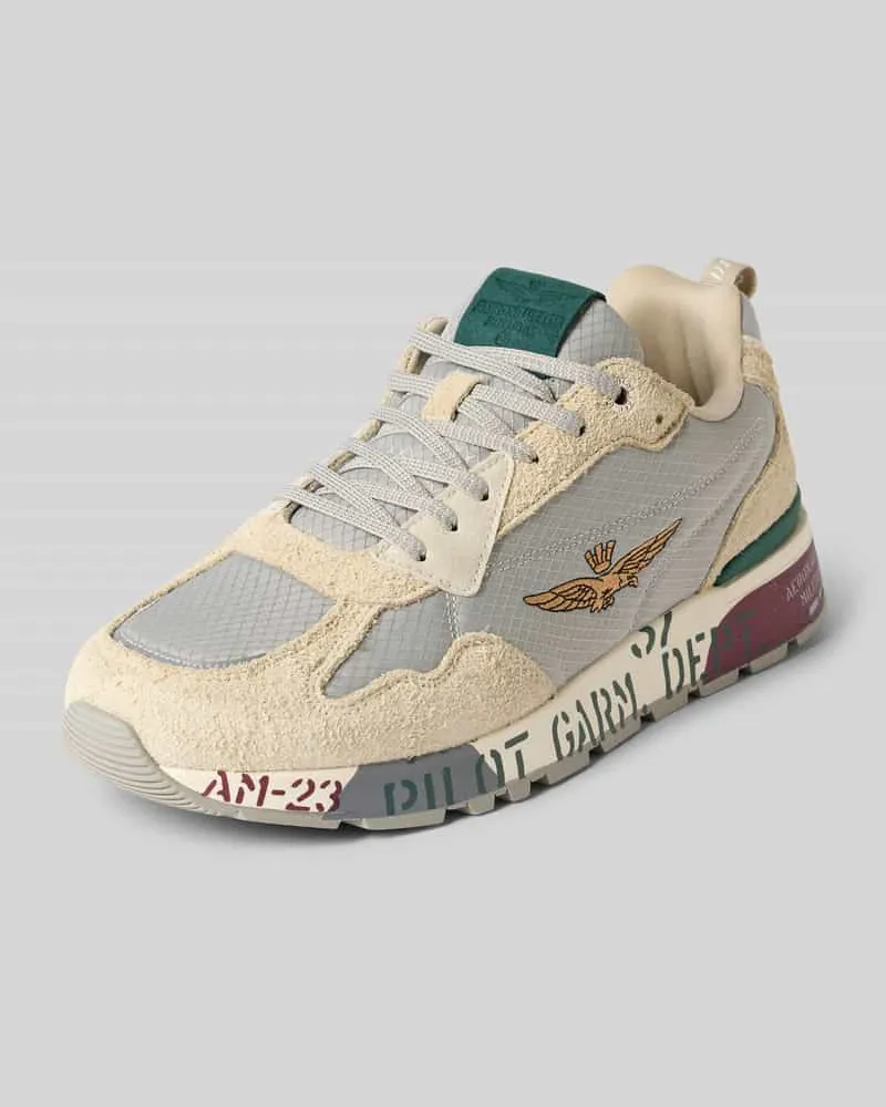 Aeronautica Militare Sneaker mit Logo-Detail Modell 'Napoli Hellgrau