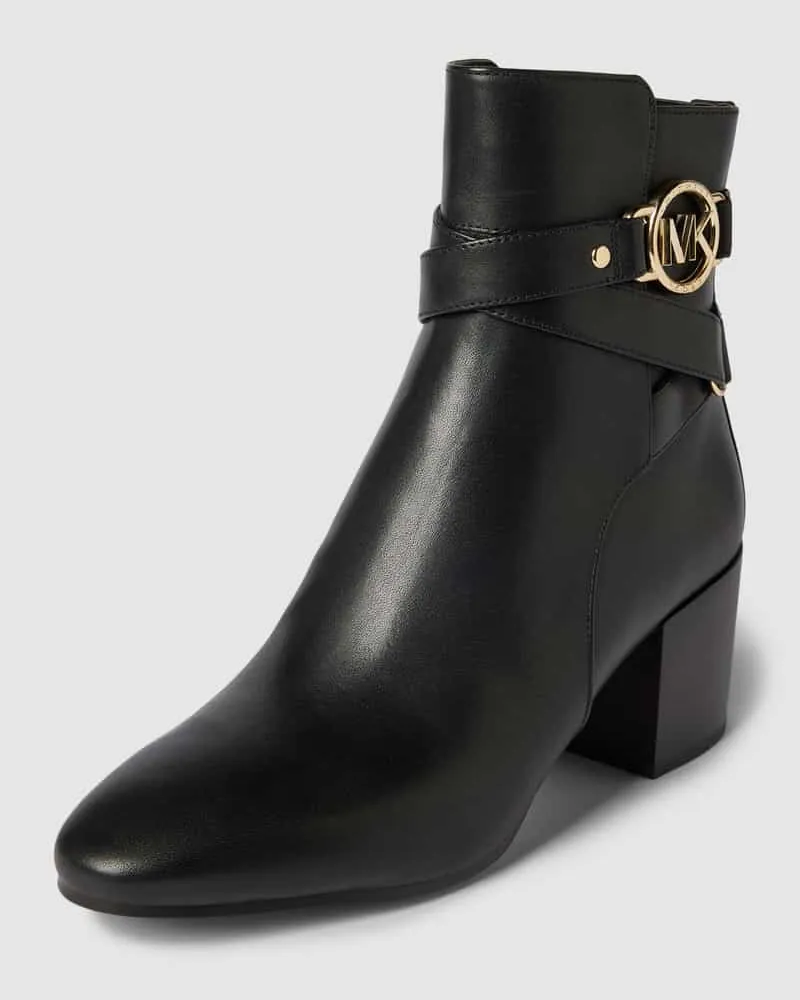 Michael Kors Stiefeletten aus Leder mit Label-Applikation Black