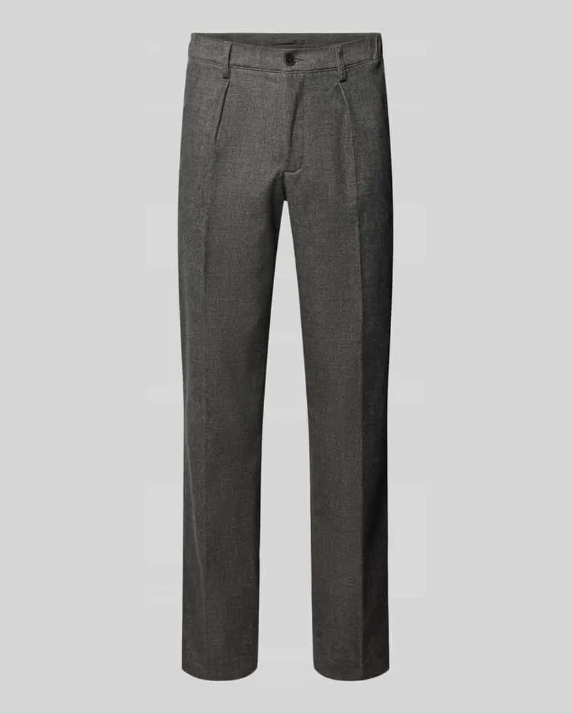 Profuomo Relaxed Fit Hose mit Bügelfalten Anthrazit