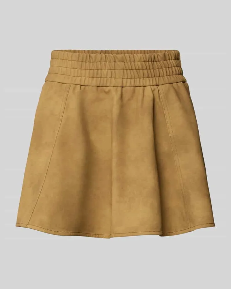 STAND Lederrock mit elastischem Bund Modell 'Zofi Camel