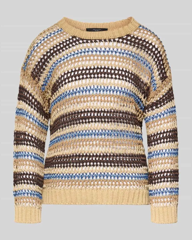 Max Mara Oversized Pullover aus Leinen-Baumwoll-Mix Modell 'DONIRICA Mittelbraun