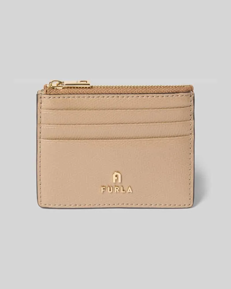 Furla Card Case mit Label-Detail Modell 'CAMELIA Kitt