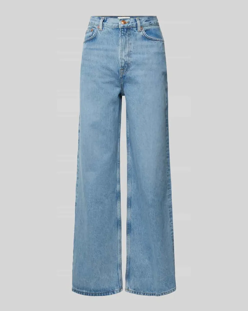 Samsøe & Samsøe Wide Leg Jeans im 5-Pocket-Design Modell 'REBECCA Hellblau