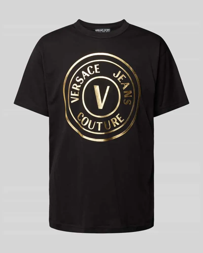 Versace Jeans T-Shirt mit Label-Print Modell 'CJ00T Black