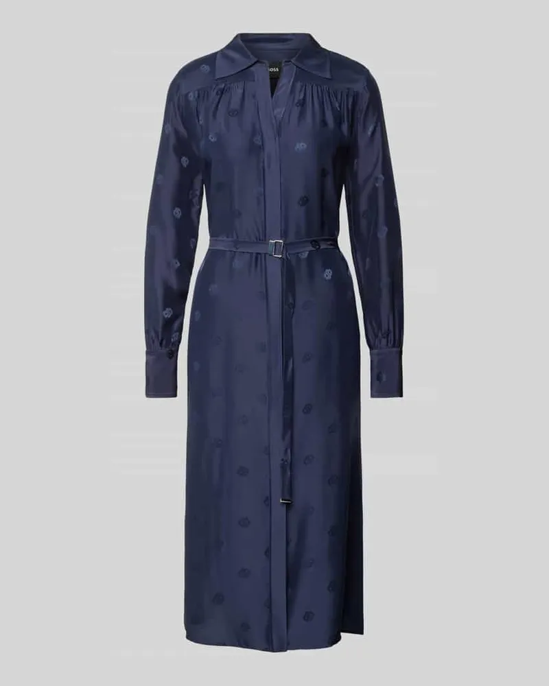 HUGO BOSS Midikleid mit Taillengürtel Modell 'Dieshina Marine