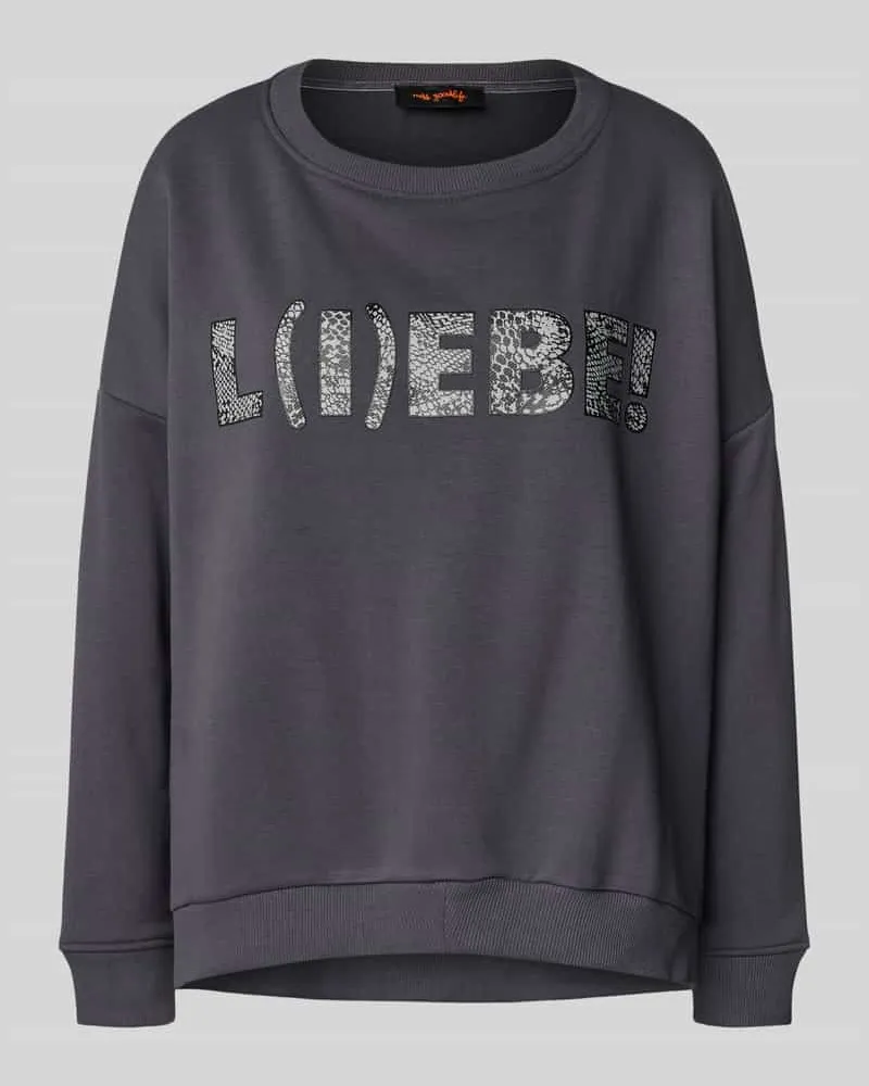 Miss Goodlife Relaxed Fit Sweatshirt mit Rundhalsausschnitt Anthrazit