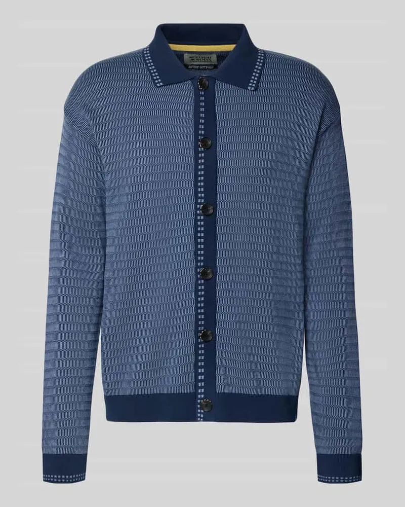 Scotch&Soda Cardigan mit Polokragen und Knopfleiste Marine